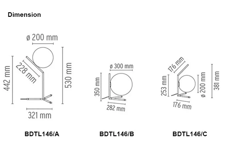 Modern home decor desk lamp gold glass ball muti color simple table light