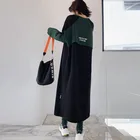 2019 fashion autumn plain pullover casual Hoodies women long sleeve maxi hoodie dress
