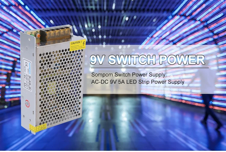 SOMPOM dc power supply 9v 5a led power supply 45w switching power supply