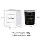 Candle Small MOQ100 Pcs Customized Private Label Hot Selling Glass Jar Wood Lid Scented Candle