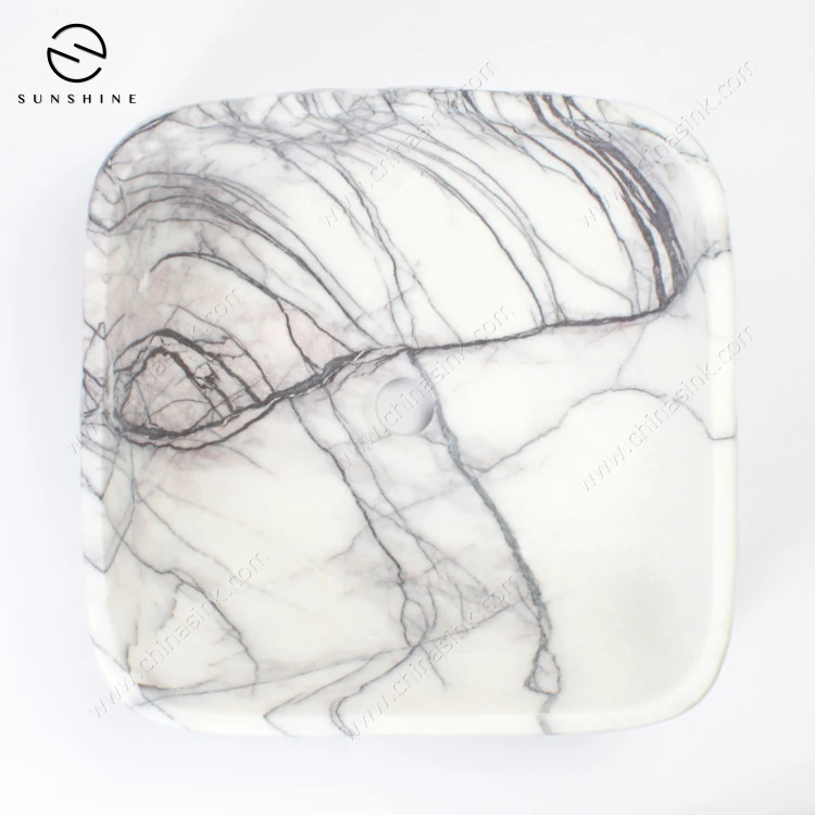 Custom Size Milac Lilac Marble Stone Counter Top Bathroom Wash Basin Lavabo