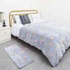 Glow in dark flannel fleece super Soft for kids children weighted blanket rug no harm non-slip Blankets and Bath mat set