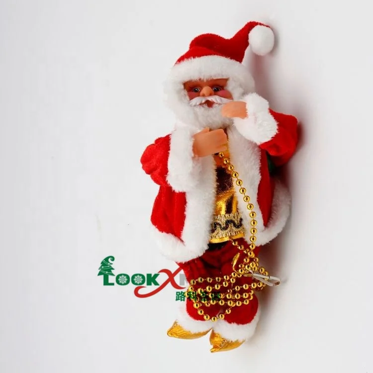 creative electric animated climbing santa claus for xmas decor