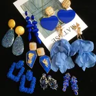 Blue Hesiod Blue Earrings Irregular Geometric Women's Lace Crystal Earring