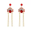 2020 new fashion Christmas gift Chinoiserie opera face mask pearl drop women diamond earrings jewelry