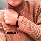 Spiritual 2020 Hot Sale Black Alphabet Custom Couple Beads Bracelets Spiritual