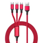 Custom Nylon Braided USB Extention Cable 3 In 1 USB Charging Cable For IPhone Type C Micro Smart Phone