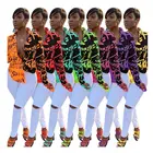 9S03325 hot sale multicolor graffiti letter print shirt women clothing fashion shirt