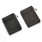 CUIKCA Unisex New Women Men Wallet Short Leather Slim Wallet Business ID Credit Card Holders Case Zipper Coins Purse