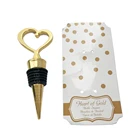Promotional lovely wine stopper metal bottle wedding souvenirs