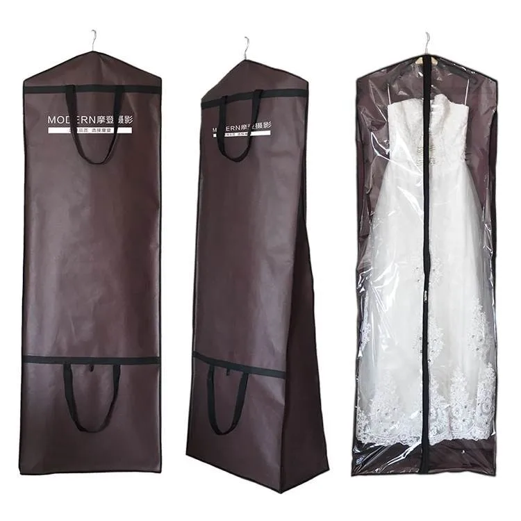 Most popular foldable wedding suit dust cover non woven wedding travel dress garment bag
