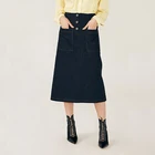 New denim blue long jeans maxi skirts for women denim