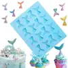 16 cavities fish tail shape magnum custom personalized silicone ice box cream sculpture mold cooler cube tray maker
