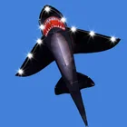 2019 new LED big mouth shark lighted kite with lamps