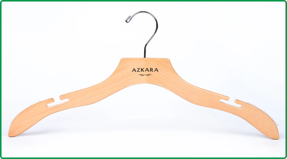 Natural lady clothes hanger for cloth shopping with customized LOGO