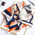Silk Custom New Design Fashion Gift Digital Subtle Printed Square 100% Real Silk Scarf For Women