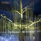 Green Lights Light Up Tree Wholesale 3 Meter Artificial Green Fiber Optic Weeping Willow Tree Lights