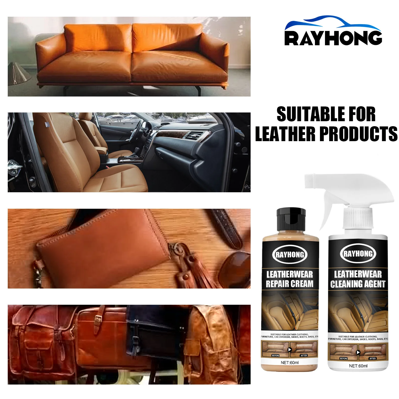 Rayhong Leather Repair Gel Agent Repair Kit Car Instrument Panels Sofas