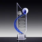 wholesale crystal trophy plaque earth award For Corporate Gift