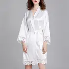 Bathrobe Ladies Spring Summer Long Sleeve Plus Size Silk Household Bathrobe Bathrobe Bride Bridesmaid Morning Gown