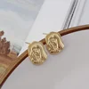 Bulk Wholesale Sandblasting 18K Gold Matte Earrings Silver 925 Maria Earrings Women E1699