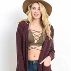 Wholesale custom fashion knitted manufacturer women long sweater antumn cardigan de mujer