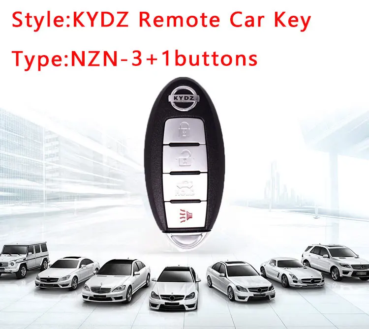 质量好 (海外版) KYDZ NZN-3 1按钮遥控可重复使用的汽车钥匙，带有紧急钥匙和调节频率