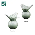 Glazed decorative ceramic bird for garden