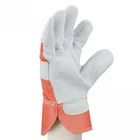 Gardening Protective Work cow split leather Transport Driving Carrying Factory gloves with safety cotton cuff