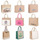 Recycle Bag Jute Shopping Bag Recycle Custom Made Printed Jute Shopping Bag With Front Pocket