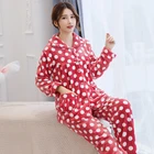 Funny and lovely warm winter hot flannel women's pajamas