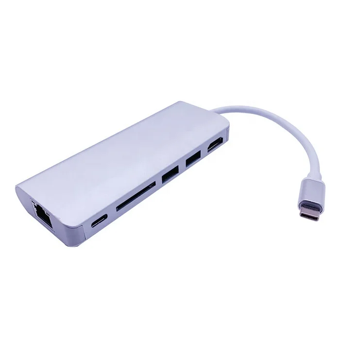 usb-c hub 6 in 1 type c to lan hdmi usb SD type c adapter for mac laptop. - ANKUX.COM