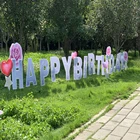 Outdoor blank lawn coroplast boy happy birthday custom letter yard signs corrugated plastic with h stakes