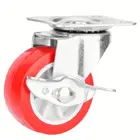 Swivel Lock Castor Small Castor Wheel 1.5/2/2.5/3 Inch Red Small Mini Side Lock Brake Castor Wheel