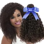 Wholesale virgin bohemian human weft double drawn weave wholesale natural color coarse kinky curly hair