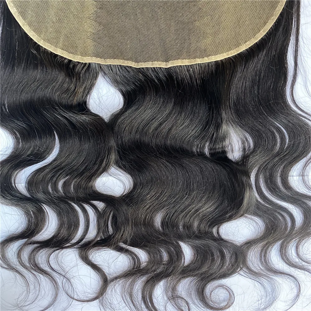 Raw brazilian ear to ear full cuticle aligned virgin hair silk base 13*6 transparent lace frontal