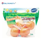 Custom high quality biodegradable fruit protection bag pouch clear plastic zipper bag for fruit
