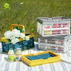 Custom high quality Folding Plastic Portable Storage Basket With handle