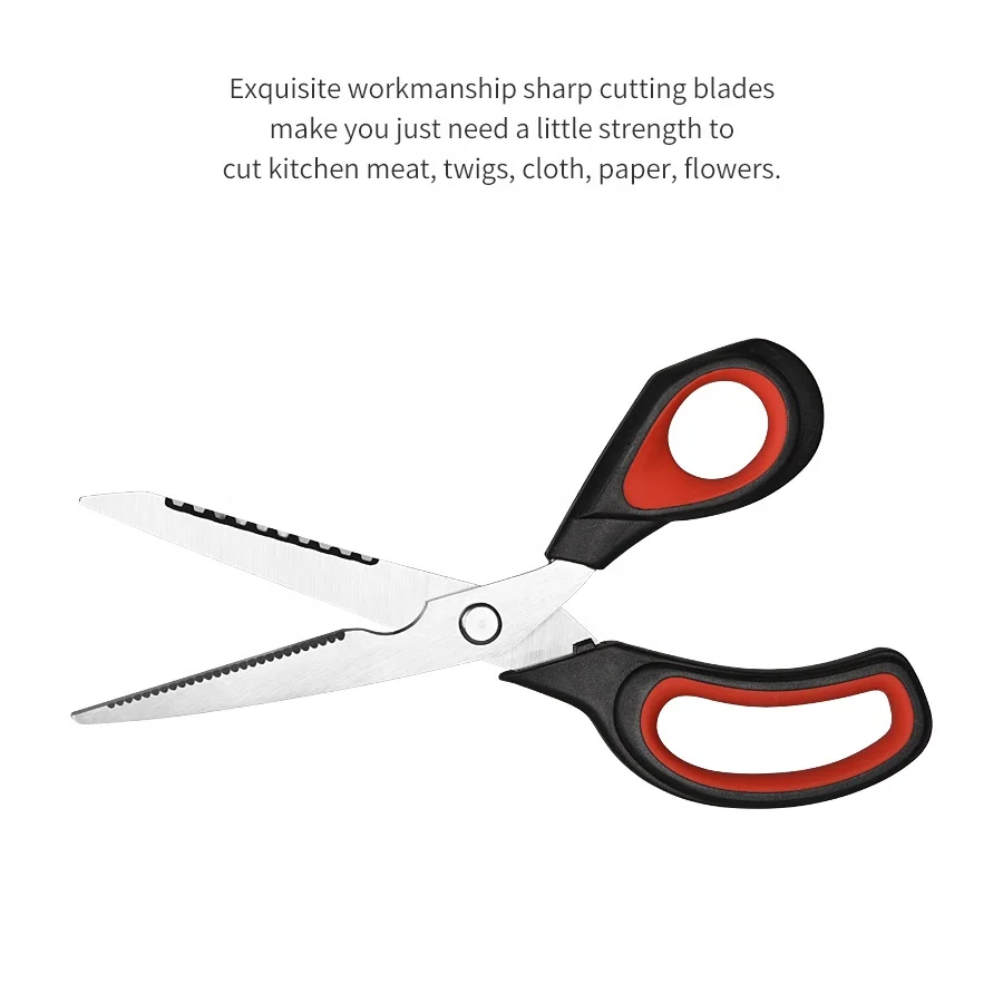 Multifunctional Corrosion Resistant Polished Stainless Steel Kitchen Household Scissors