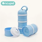 New design 4 layers baby formula powder blue milk powder container milk dispenser with cute cartoon elephant pattern