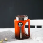 Wholesale tea coffee sugar canister red kitchen ceramic storage jar set with spoon