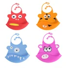 Stylish cartoon eco friendly washable boy girl waterproof silicone baby bibs