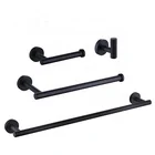 LQS BATHROOM ACCESSORIES 4PCS SET MATTE BLACK MODERN DECORATIVE RESIDENTIAL HOME ACCESSORIES