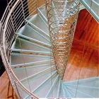 Customized indoor and outdoor steel structure curved glass spiral staircase for hotel and shopping mall