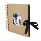 New product high quality hard cover photo album , black card inner sheets custom spiral binding diy wedding photo album