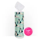 Custom eco friendly color fsc ad table promotion box round tube disposable car tissue holder paper napkin car facial tissue