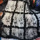 Diamond Mesh Checkered Chiffon Embroidery Black Lace Embroidery