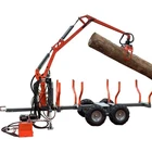 China 3-12tons ATV Forest Timber Wood Log Trailer with Grapple Crane