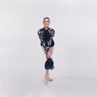Sexy Dance Long Sleeve Sexy Costumes Adult Women Performance Jazz Costume Latin Dance Dress