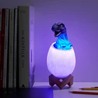 Dinosaur Table Lamp 16 Remote Control USB Rechargeable 3D Dinosaur Egg Desk Night Light